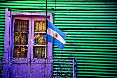 Closed window of building