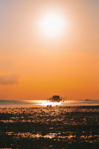 Scenic view of sea during sunset