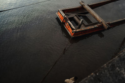 High angle view of boat