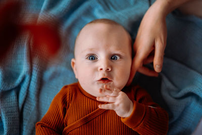 Close-up of cute baby girl