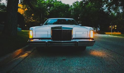 Vintage car on road