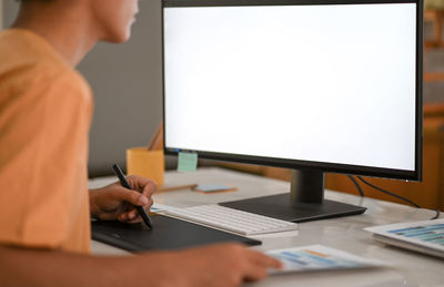 Man working on table