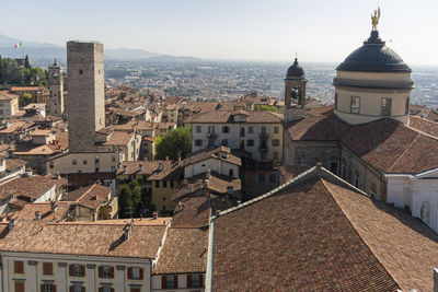 Cityscape of the old town of bergamo, italy