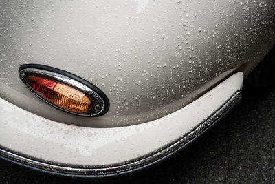 Close-up of wet car