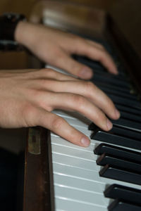 Close-up of cropped piano