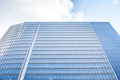 Low angle view of modern building against sky