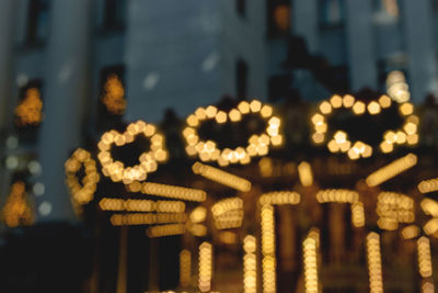 Close-up of illuminated lanterns