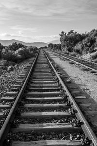 View of railroad tracks against sky