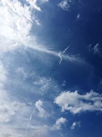 Low angle view of vapor trail in sky