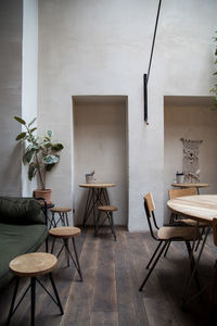 Empty chairs and table at home