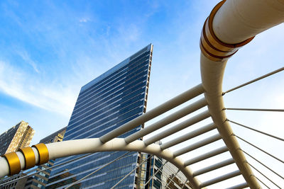 Low angle view of modern building against sky