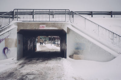 View of bridge in winter