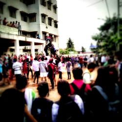 Crowd in city