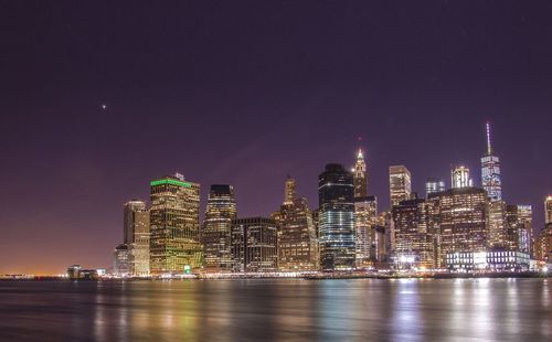 Illuminated city at night