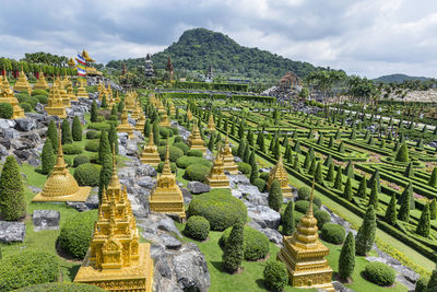 Panoramic view of temple against sky