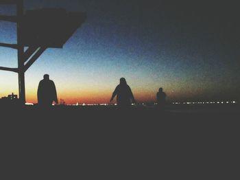 Silhouette trees at sunset
