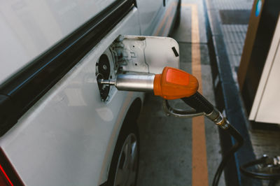 Close-up of car at refueling station