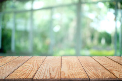 Close-up of wooden table