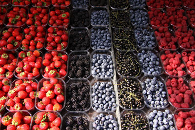 Full frame shot of berry fruits for sale in market