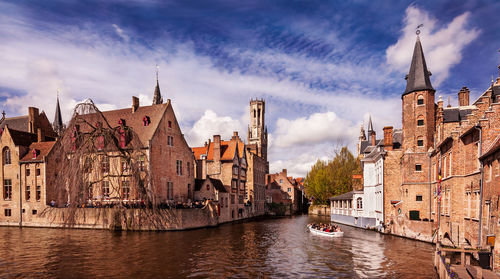 Panoramic view of buildings against sky in city