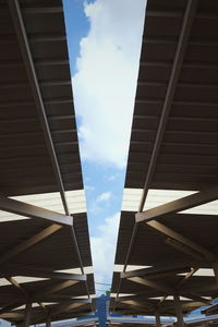 Low angle view of modern building against sky