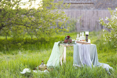 View of drink on table