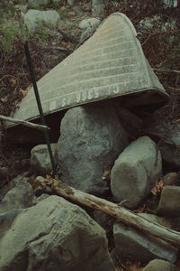 Close-up of abandoned shoe