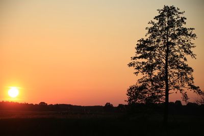 Scenic view of landscape at sunset