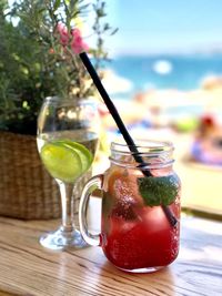 Close-up of drink on table