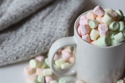 Close-up of hot chocolate on table