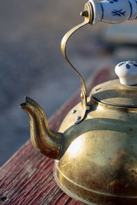 Close-up of old-fashioned teapot