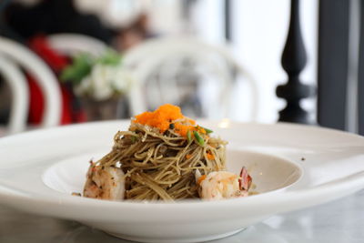 Close-up of meal served in plate