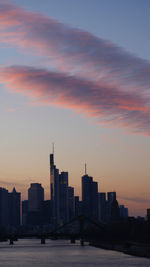 Silhouette buildings against sky during sunset