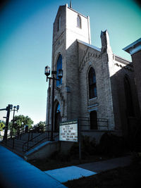 Low angle view of built structure against the sky