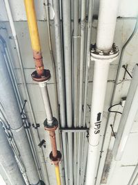 Close-up of pipes in factory