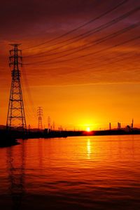 Scenic view of sunset over sea