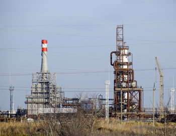 Exterior of factory against sky