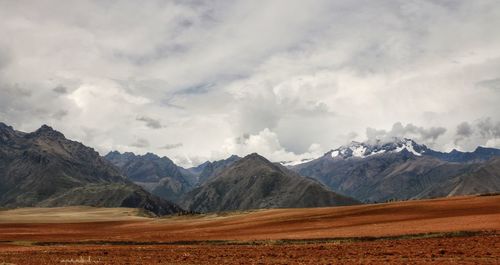 Scenic view of mountains against sky