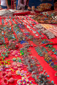 Close-up of multi colored for sale in market