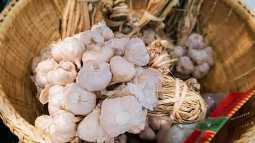 Close-up of fruits in basket at market