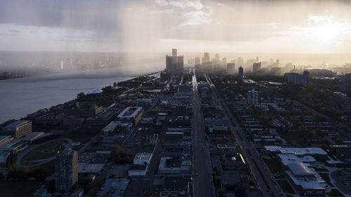 High angle view of city