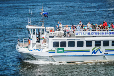 People on boat in sea