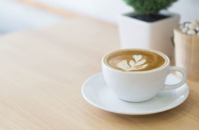 Close-up of coffee on table