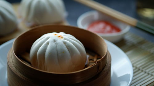 Close-up of food on table