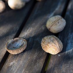 High angle view of bread on table