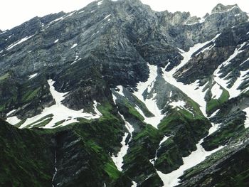 Scenic view of snow covered mountains
