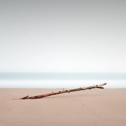 Scenic view of beach against clear sky