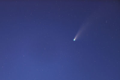 Low angle view of blue sky at night