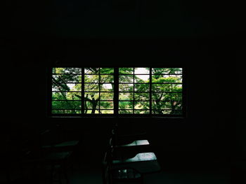 View of empty glass window