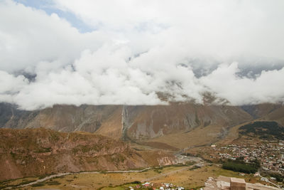 Scenic view of mountains against sky